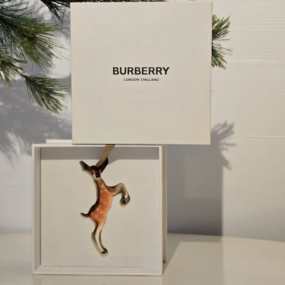PRICE DROP‼️NWT BURBERRY Porcelain Deer Ornament with Gold 